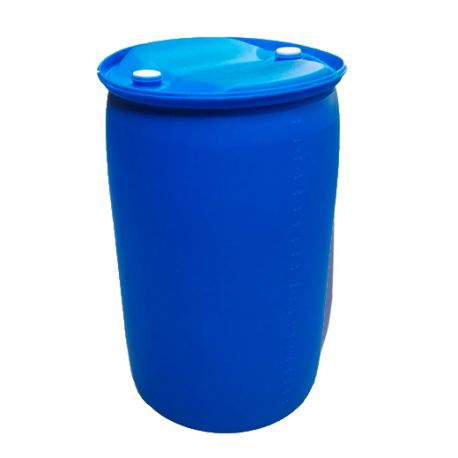 Fût Plastique PEHD 220L Ouverture partielle Bleu 2 Bondes 56X4 et 70x6 Poignée de grutage Homologué